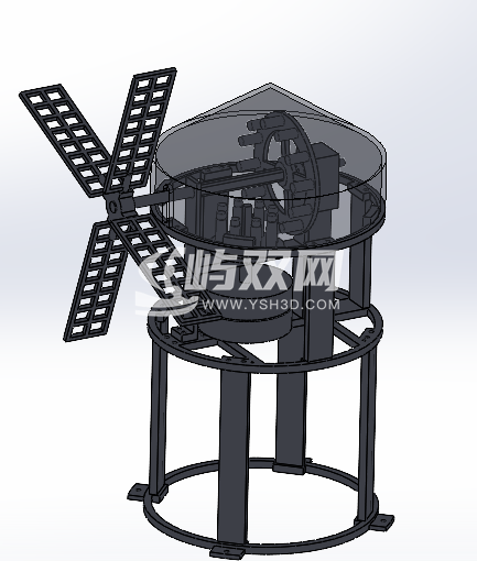 研磨谷物风车模型3D图纸